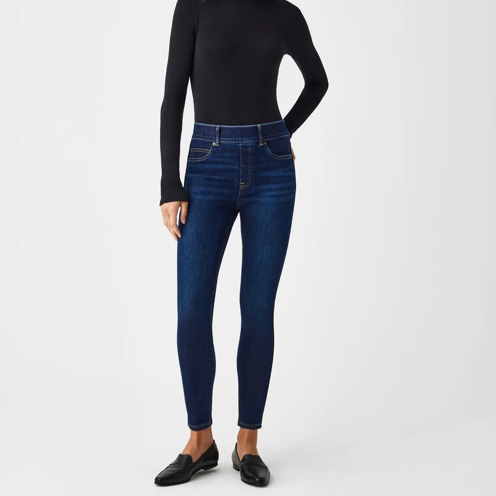 SPANX PETITE Ankle Skinny Jeans, Midnight Shade